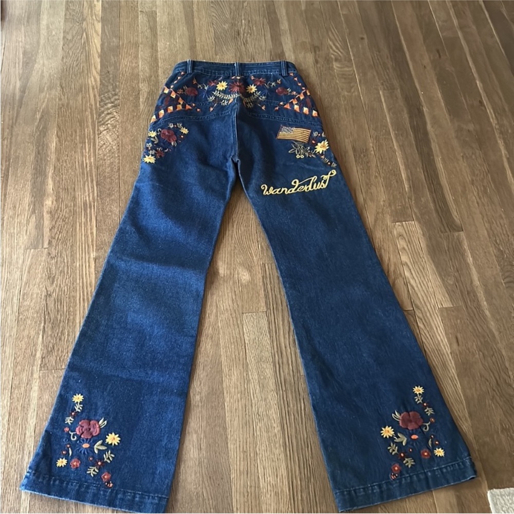 Spell And The Gypsy Collective X Free People Wanderlust Embroidered Jeans NWT - Picture 4 of 14